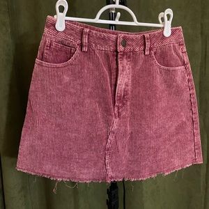 Mauve/Pink Corduroy Skirt